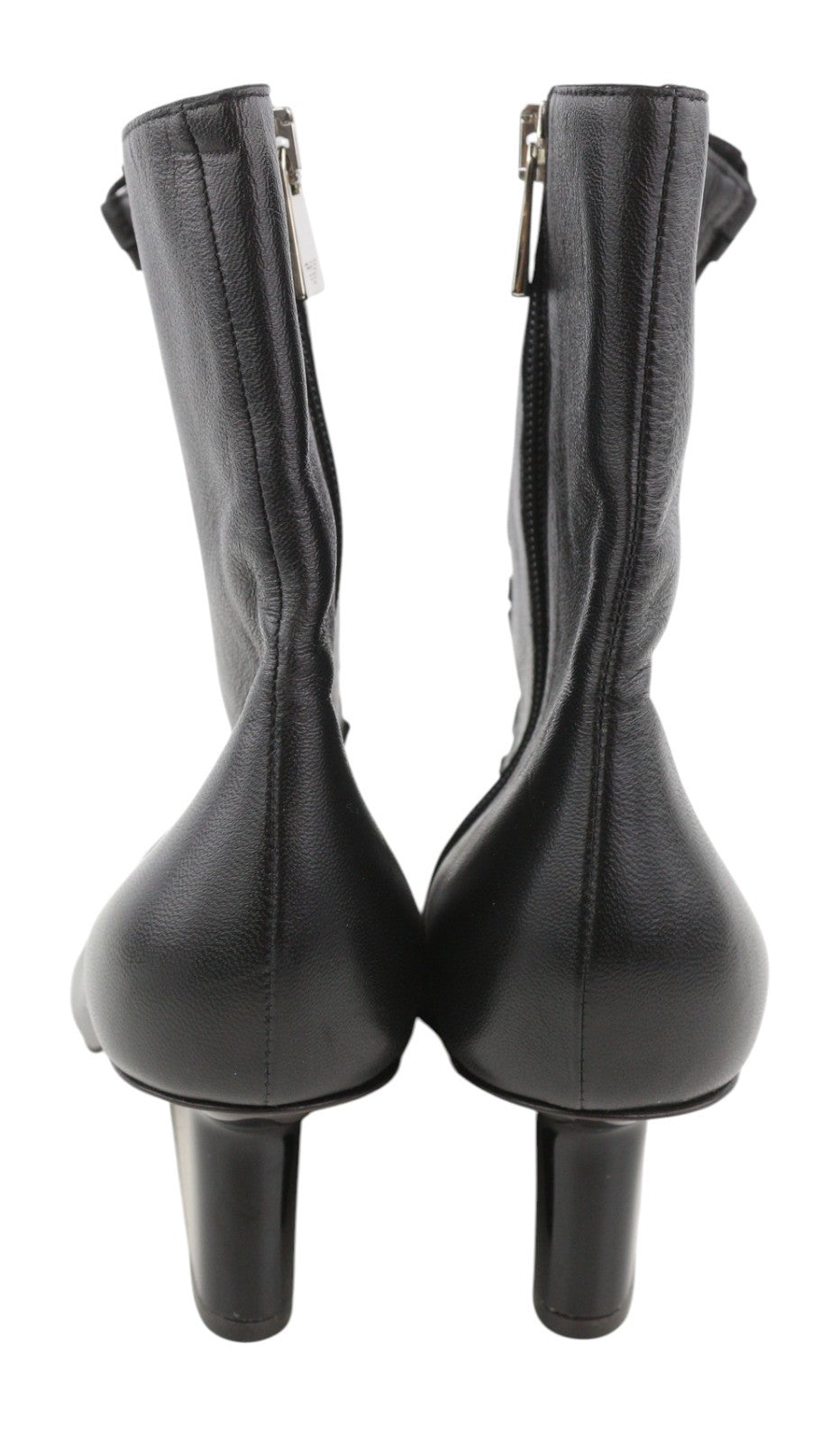 EMPORIO ARMANI Women Heels EU37 Black Leather Pointed Lace Zip