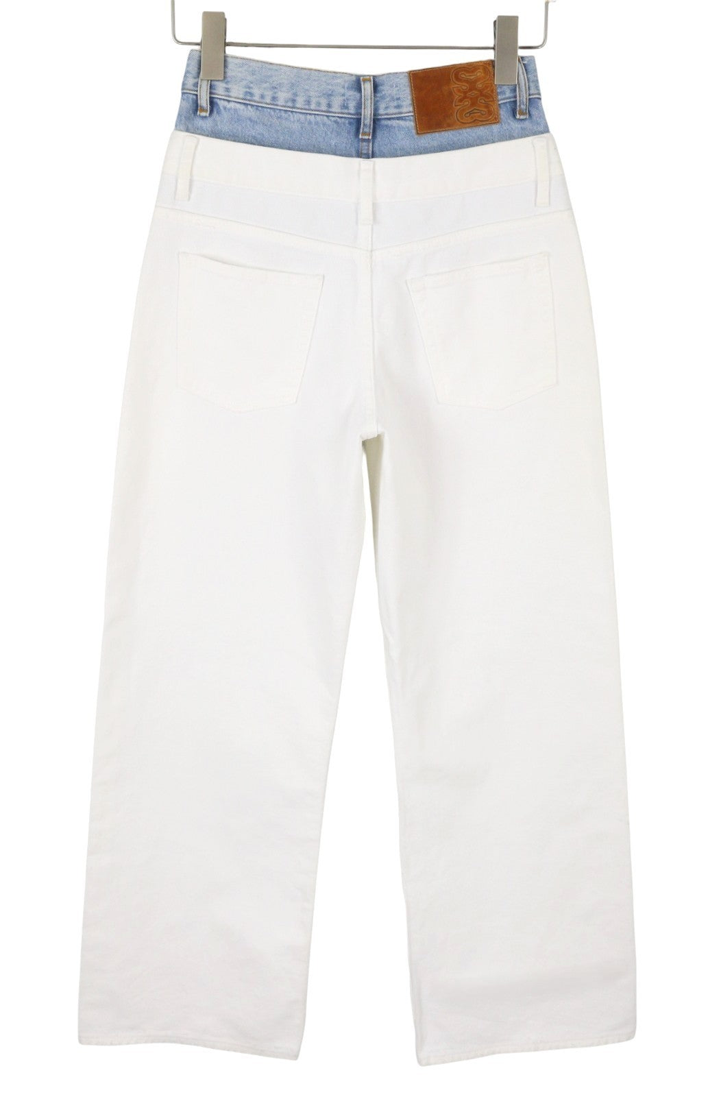 SANDRO Galina Women Jeans 36 S White Double High Rise Straight Fit RRP340