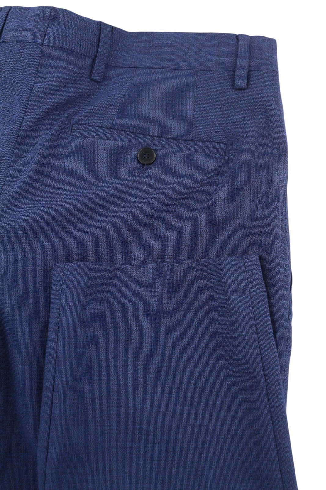 TOMMY HILFIGER Micro Structure Men Trousers W31 Blue Wool Blend THFlex Slim