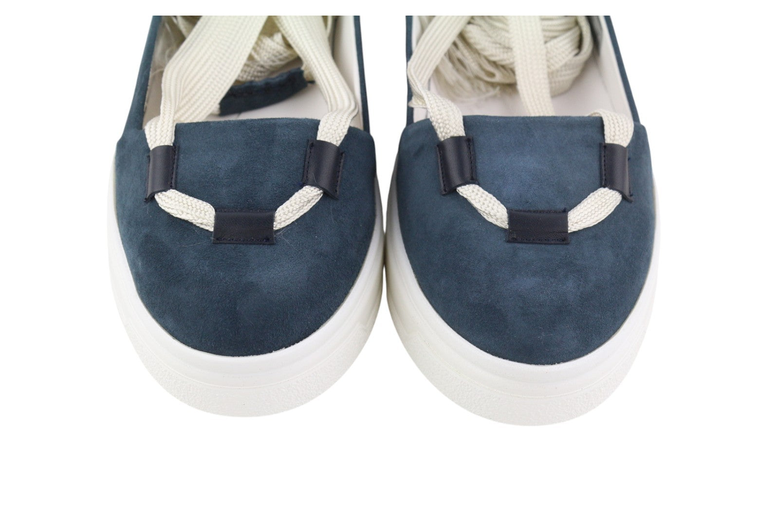 EMPORIO ARMANI X3X085 Women Shoes EU37 Blue Suede Platform Lace Up