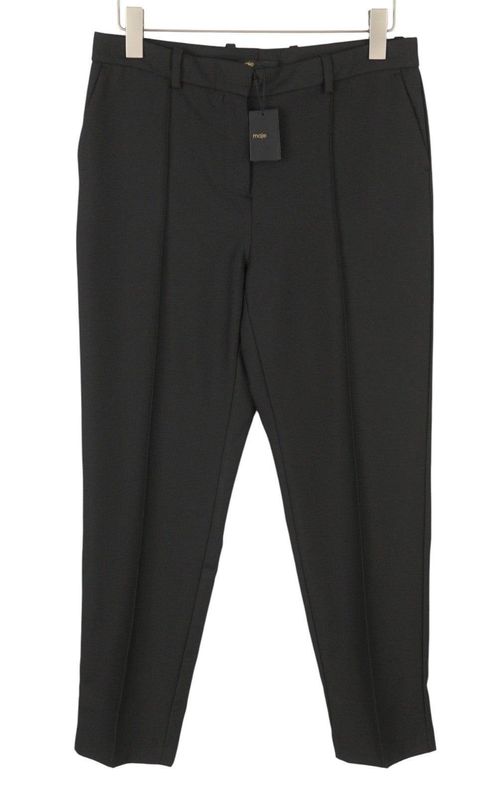 MAJE Pilar Women Trousers 40 L Black Tailored Zip Fly Classic RRP295