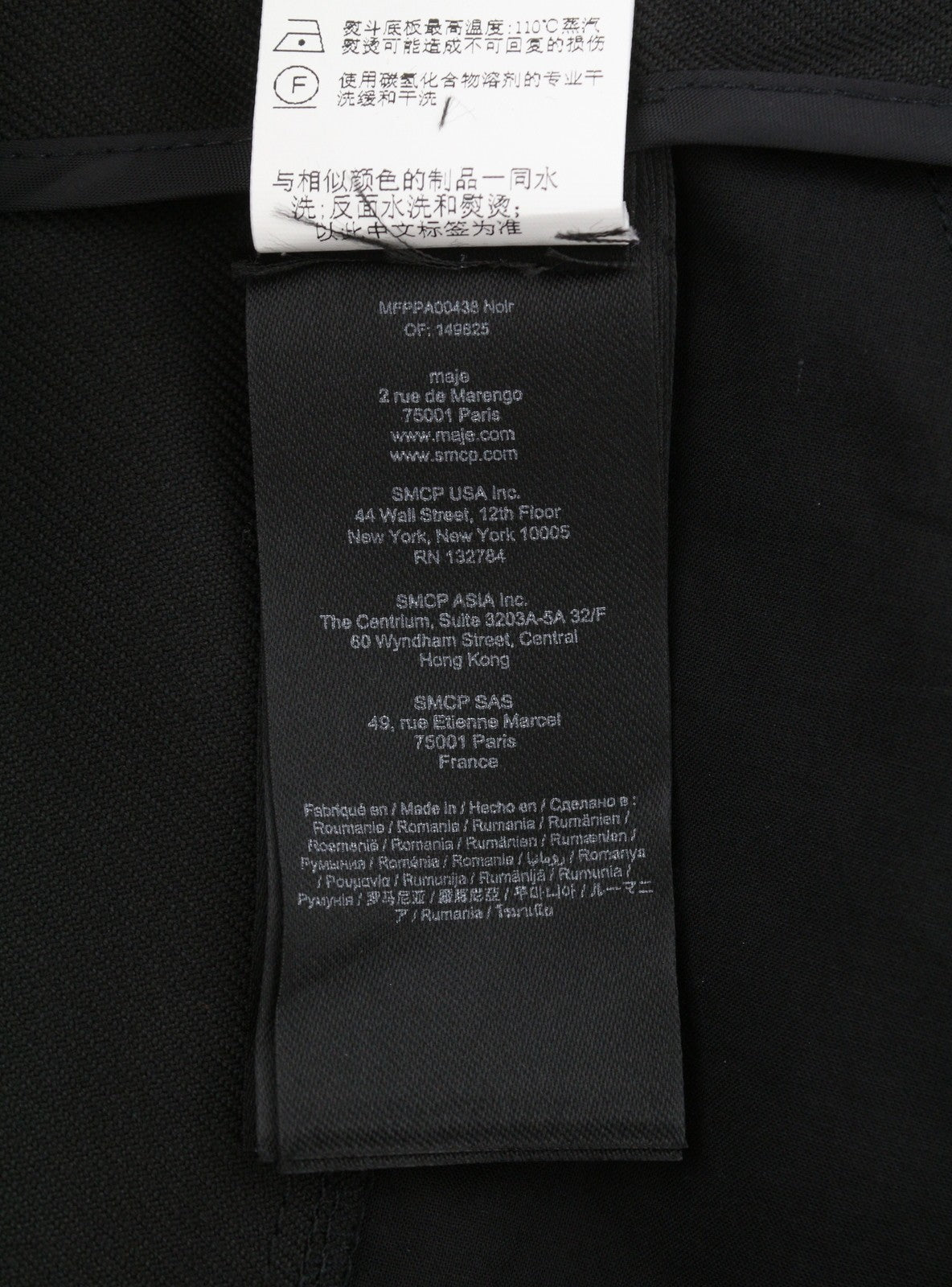 MAJE Pilar Women Trousers 40 L Black Tailored Zip Fly Classic RRP295