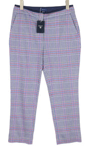 GANT Check Jersey Cigarette Women Trousers EU40 Slim Cropped Ankle