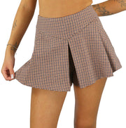 MAJE Vaisa Women Shorts 36 S Wool Blend Pleated Flared Houndstooth Skort RRP325
