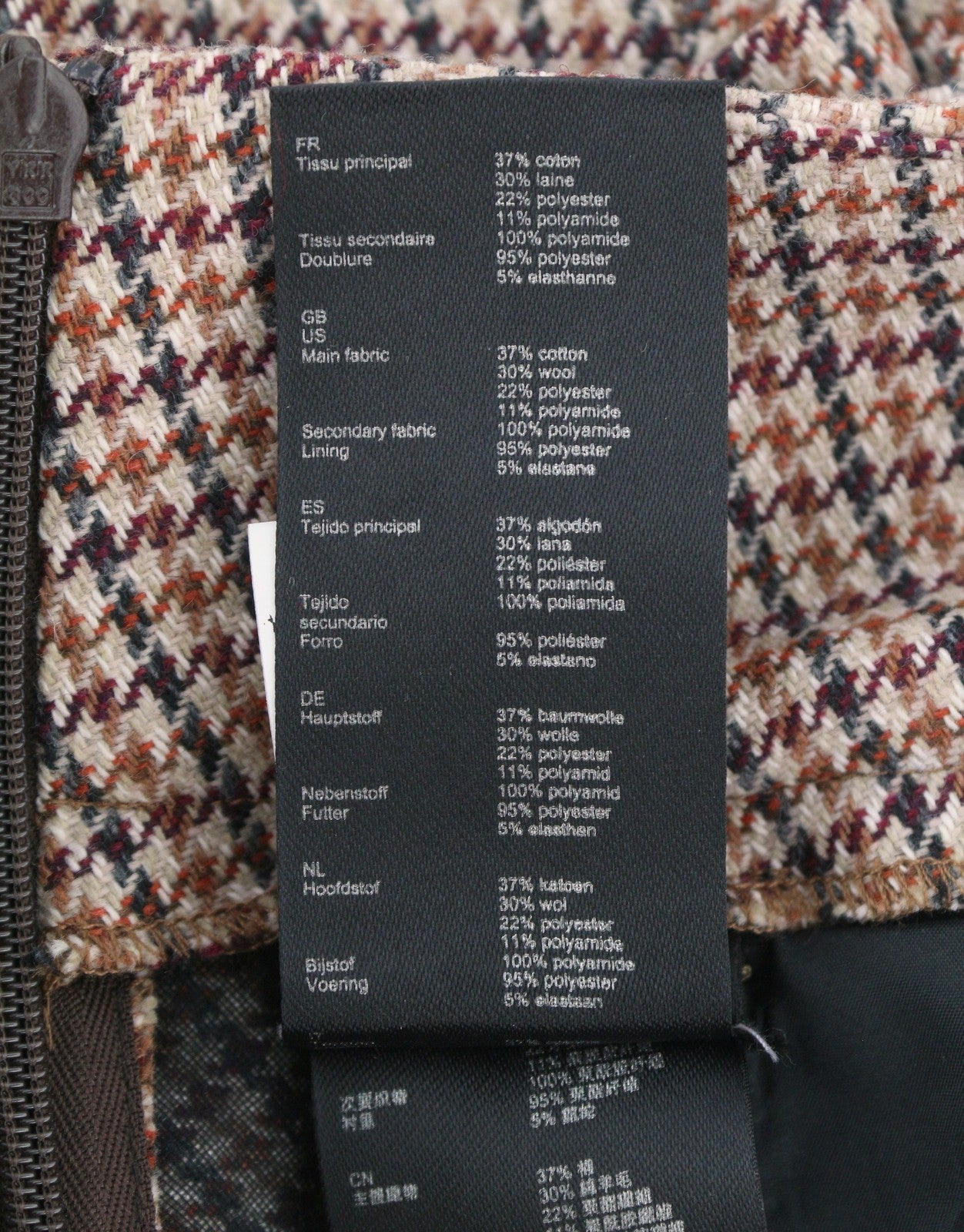 MAJE Vaisa Women Shorts 36 S Wool Blend Pleated Flared Houndstooth Skort RRP325