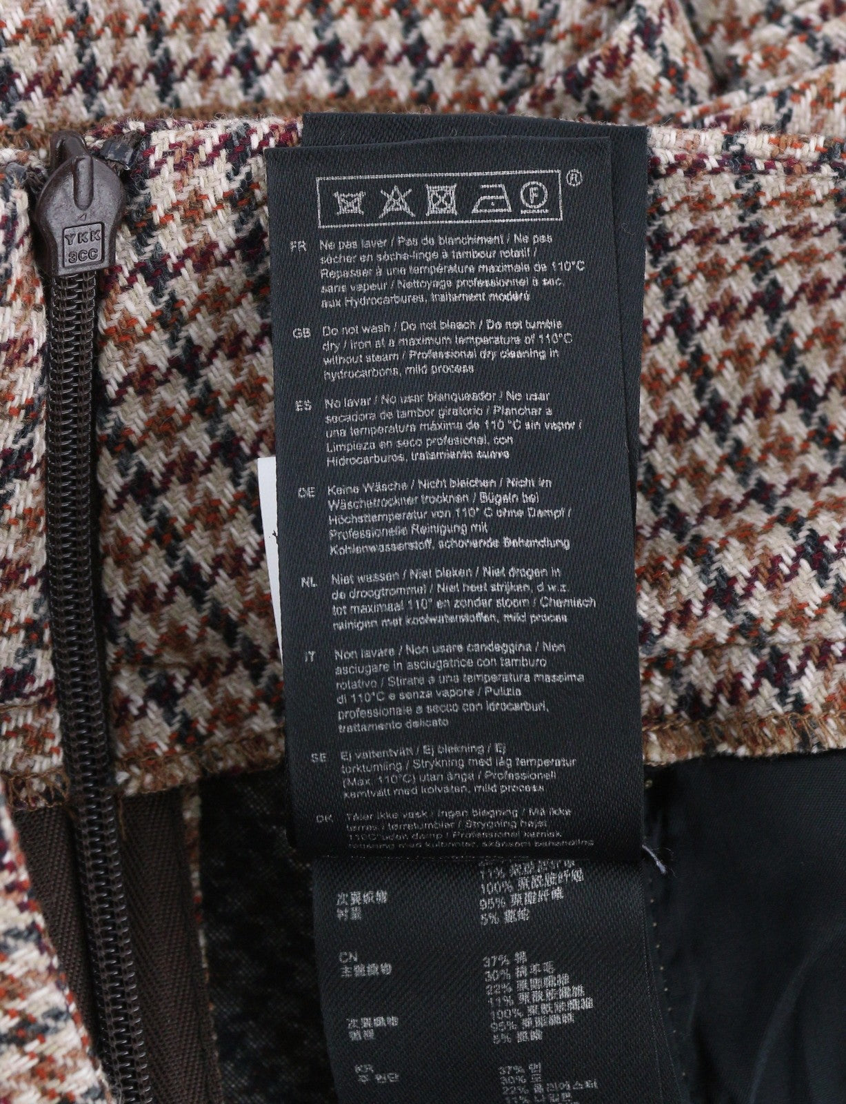 MAJE Vaisa Women Shorts 36 S Wool Blend Pleated Flared Houndstooth Skort RRP325