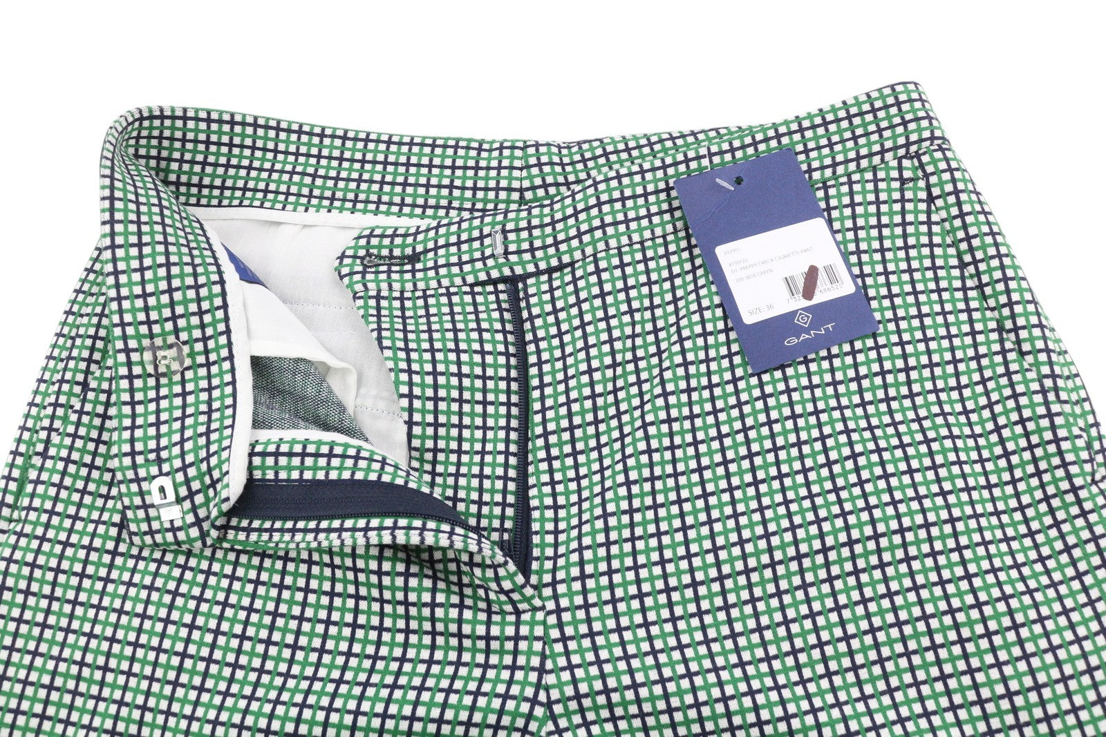 GANT Preppy Check Cigarette Women Trousers EU36 Green Ankle Slim