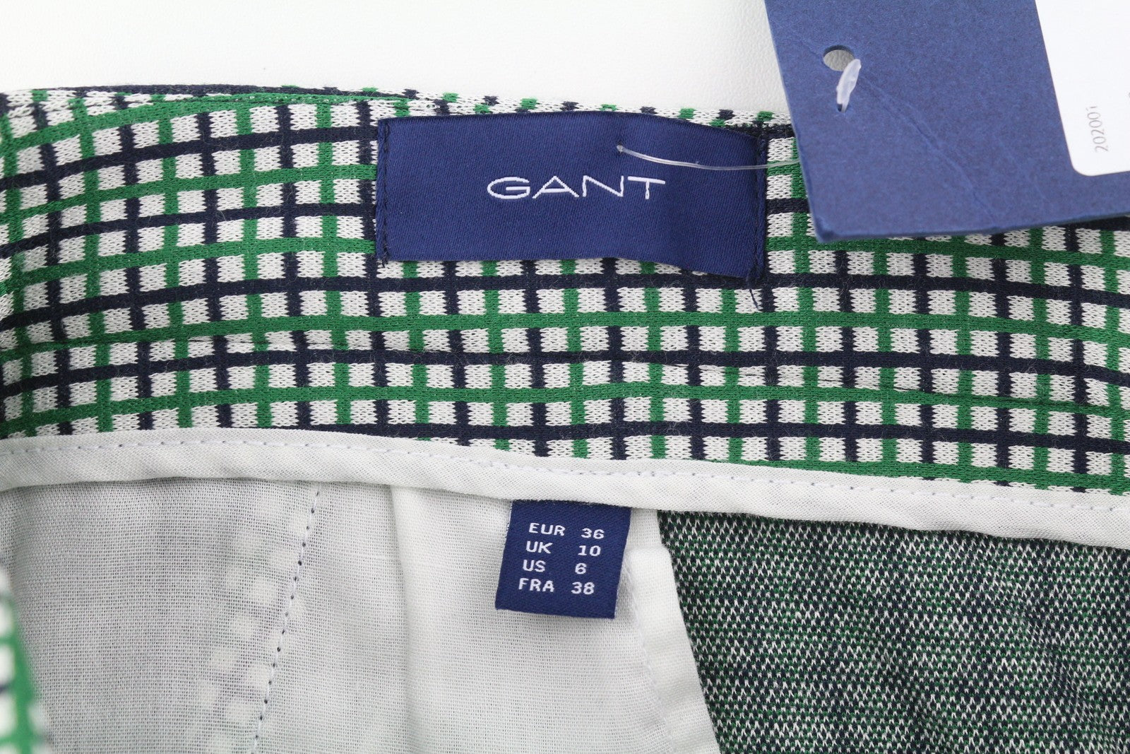 GANT Preppy Check Cigarette Women Trousers EU36 Green Ankle Slim