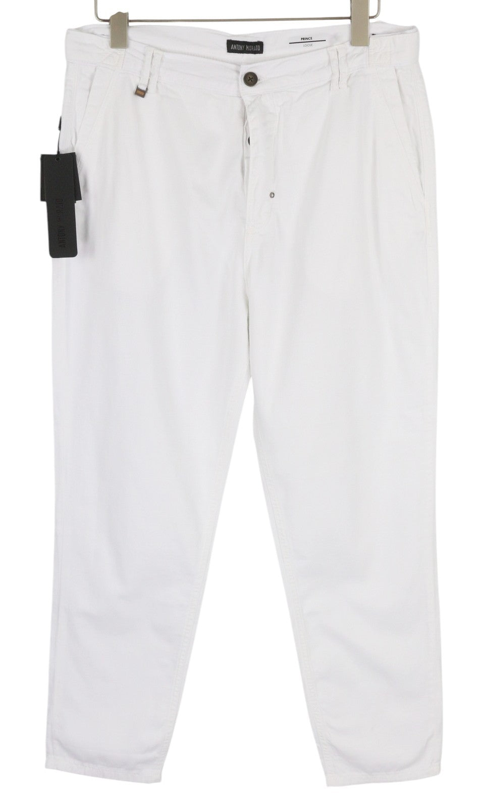 ANTONY MORATO Prince Men Trousers W32 White Linen Loose Button Fly