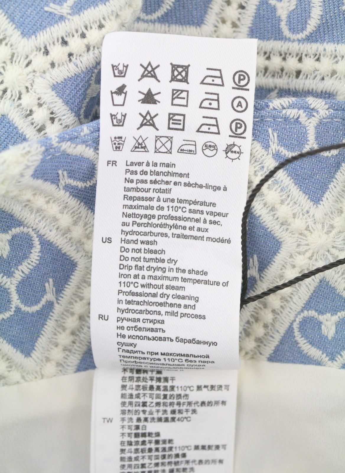 SANDRO Mafalda Women Set 36 S Blue Embroidered Guipure Cropped 2 Piece