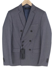 ANTONY MORATO Men Blazer XS Blue Double Breasted Notch Slim Pattern