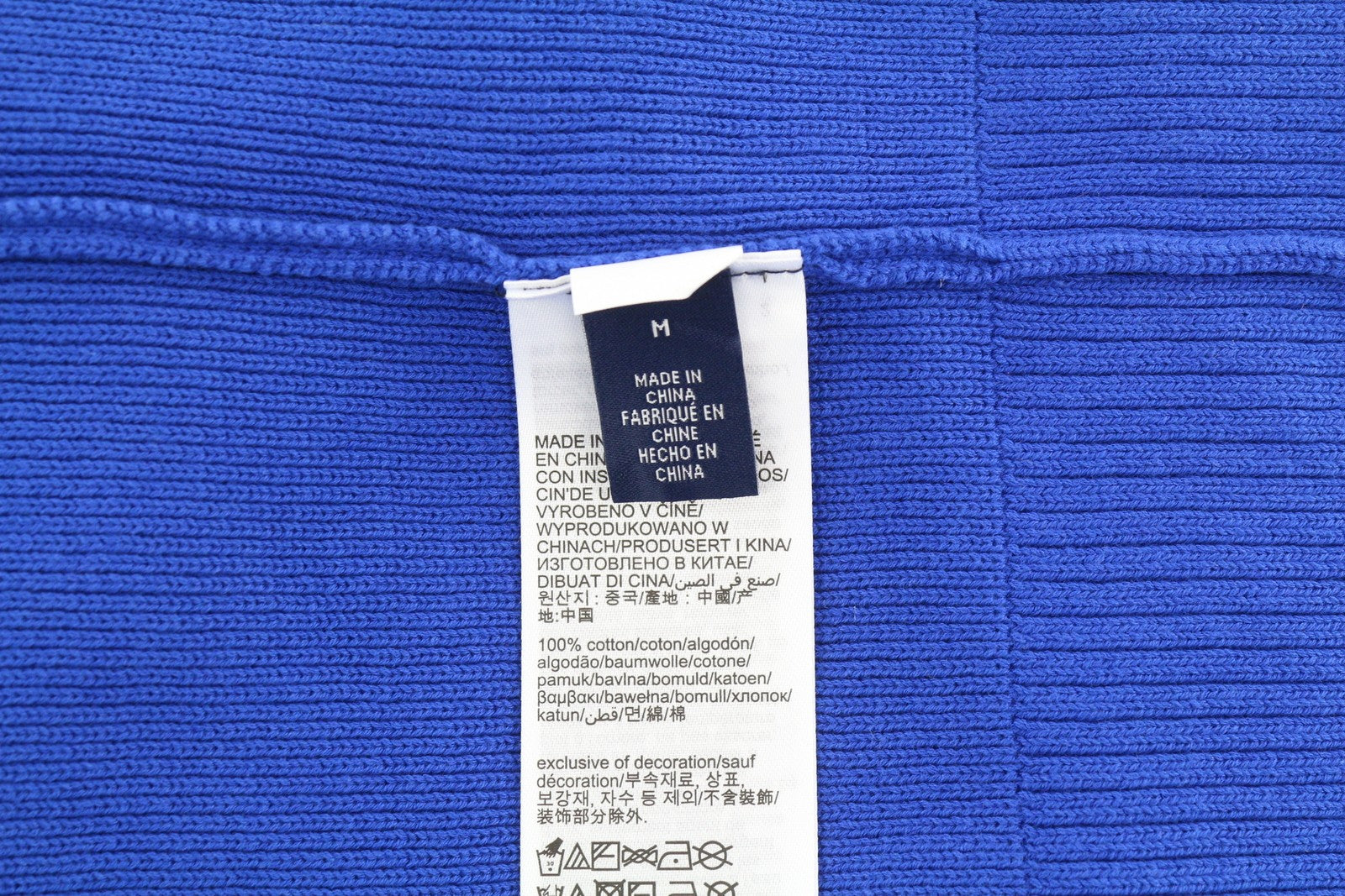 TOMMY HILFIGER V-Neck Cricket Men Jumper M Blue Knit Logo Pullover