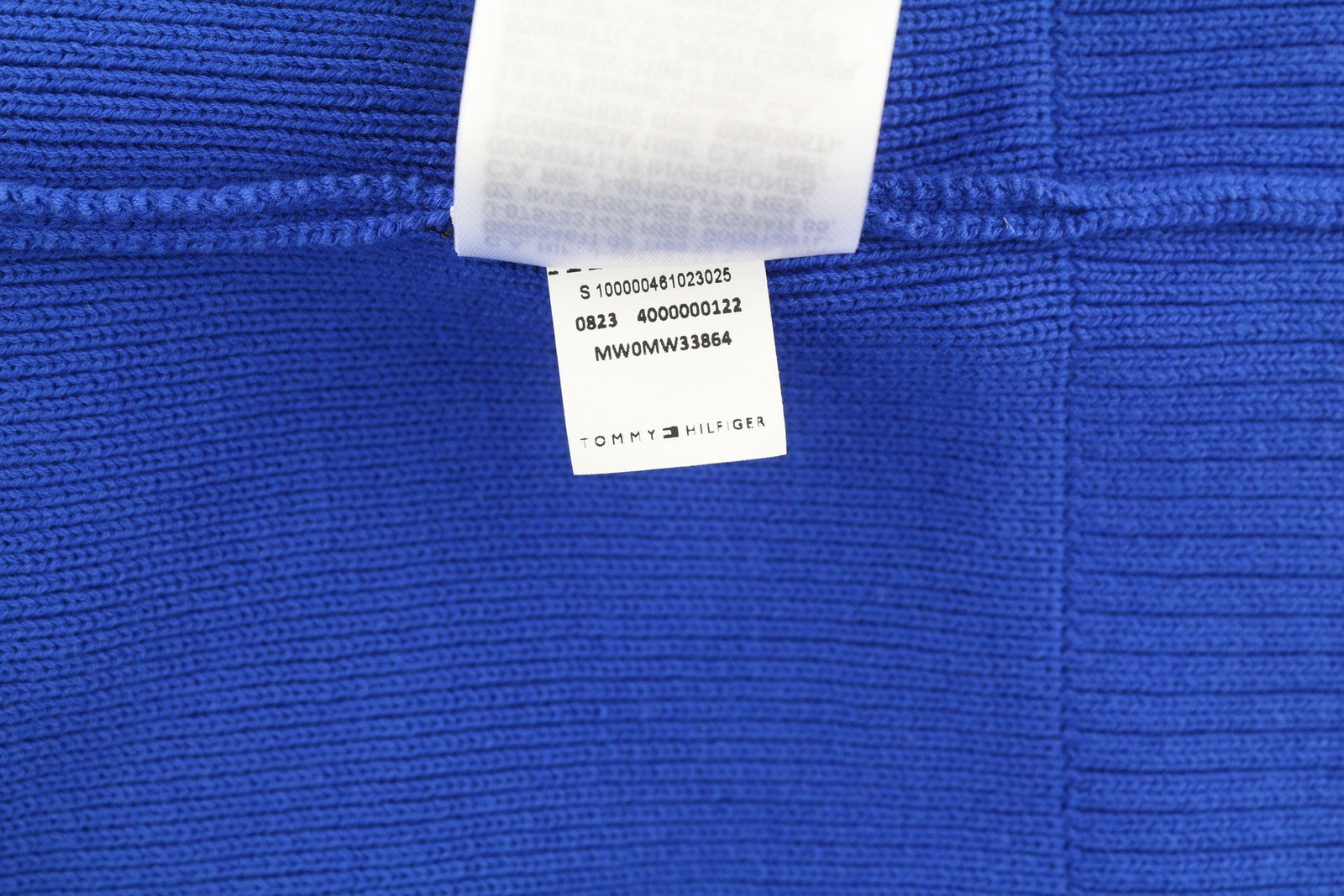 TOMMY HILFIGER V-Neck Cricket Men Jumper M Blue Knit Logo Pullover