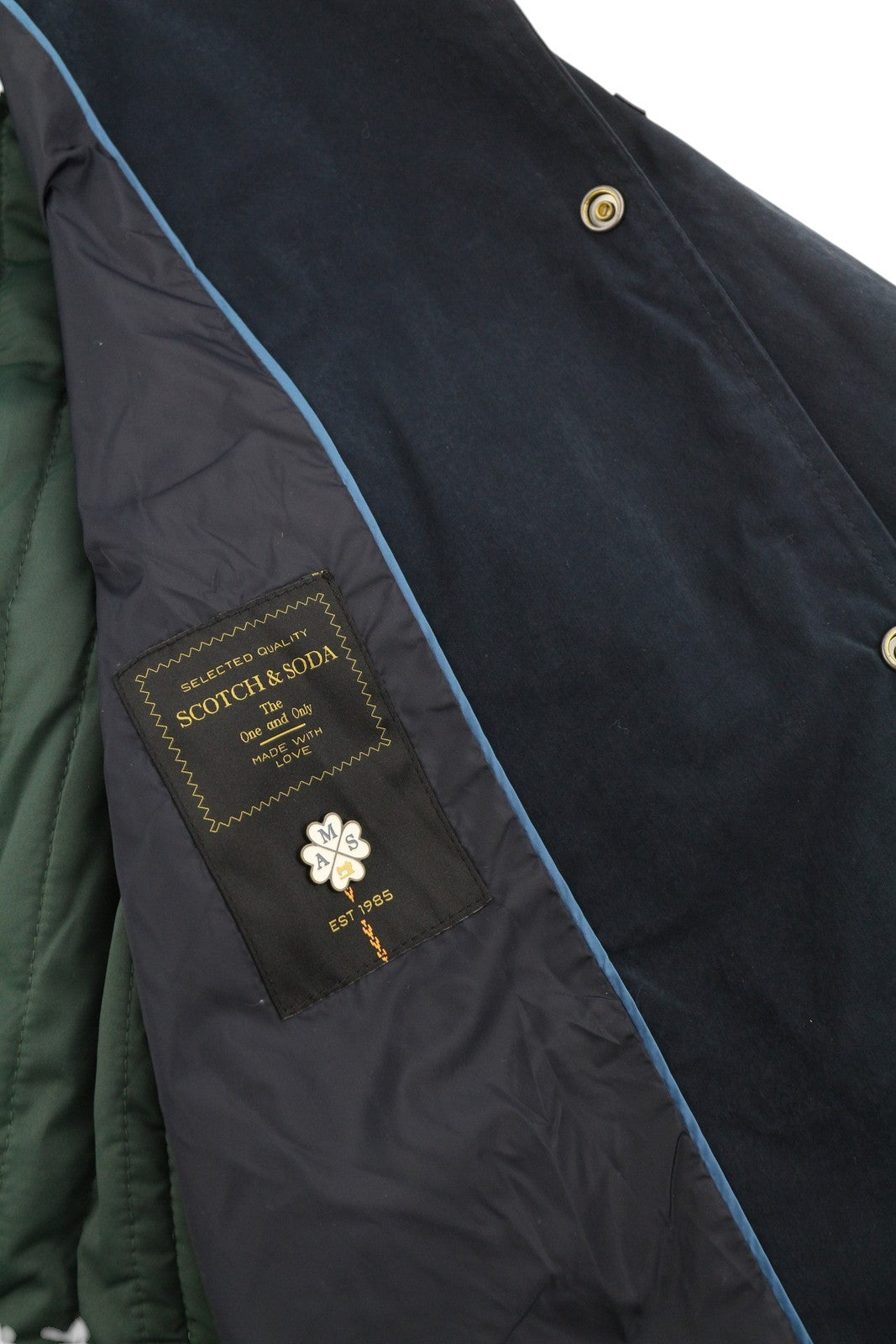 SCOTCH & SODA Men Jacket M Navy Lightweight Mid Length Removable Lining 2in1