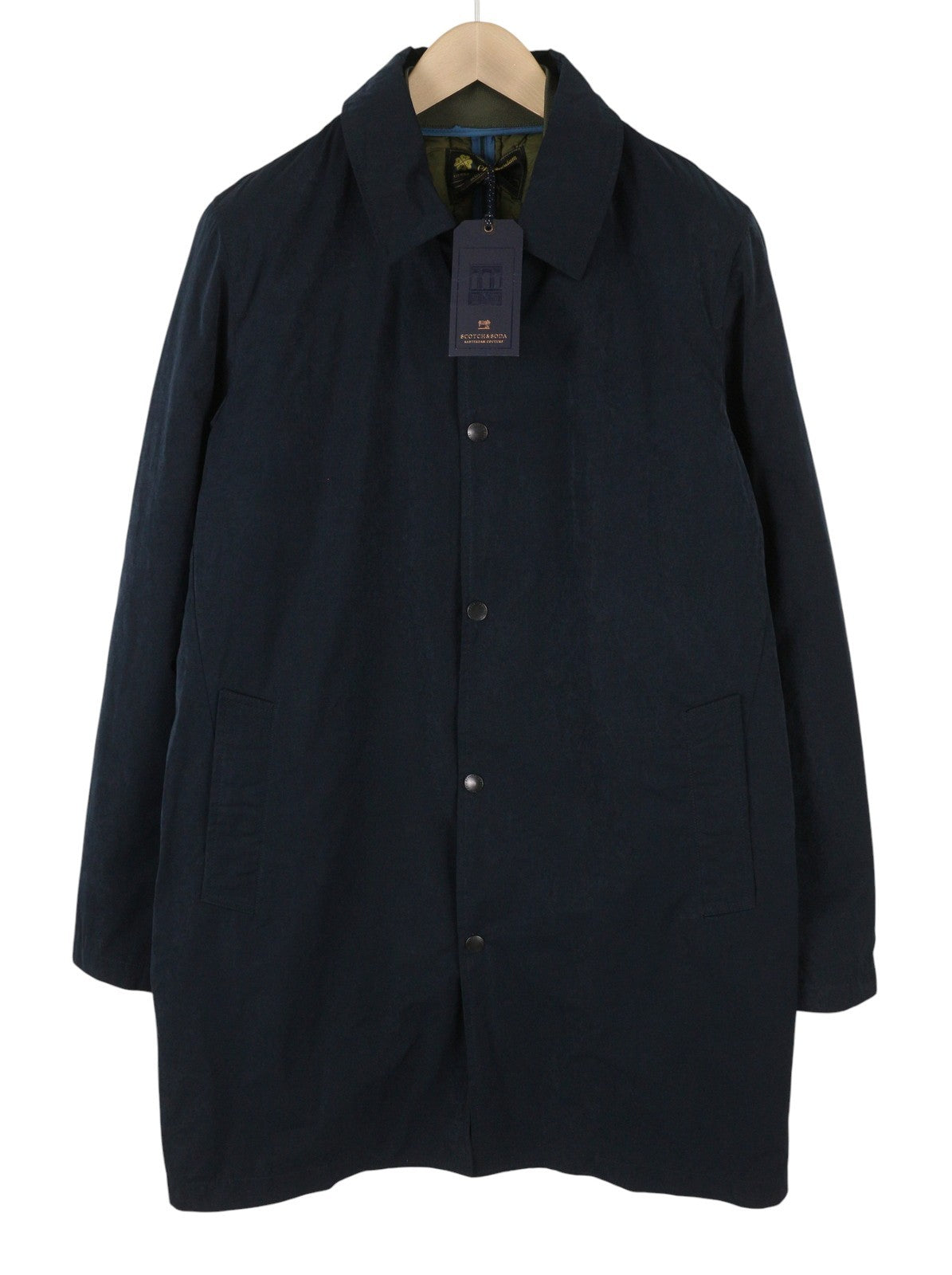 SCOTCH & SODA Men Jacket M Navy Lightweight Mid Length Removable Lining 2in1