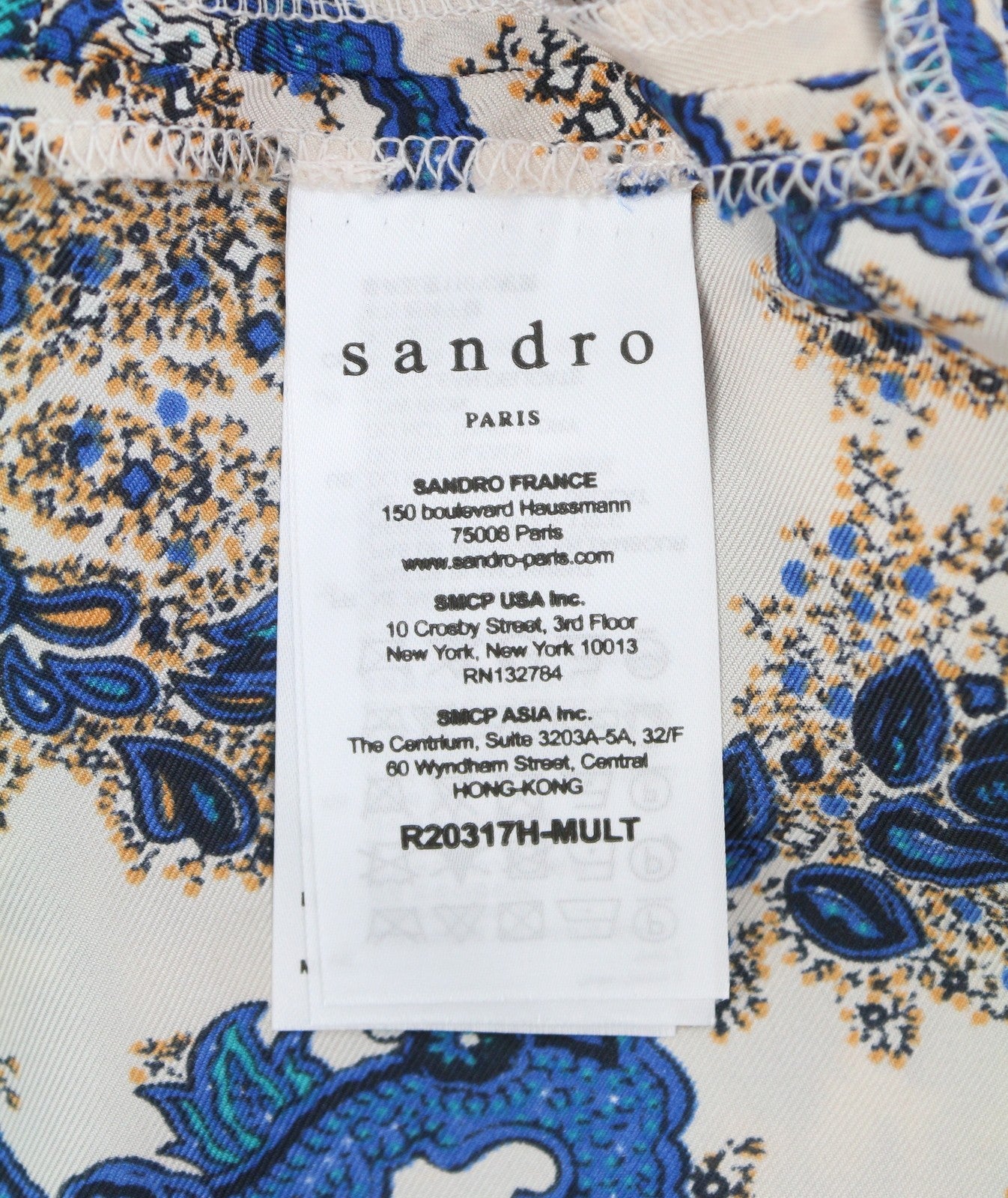 SANDRO Carna Women Dress 36 S Silk All-Over Flower Long Sleeved Midi RRP795