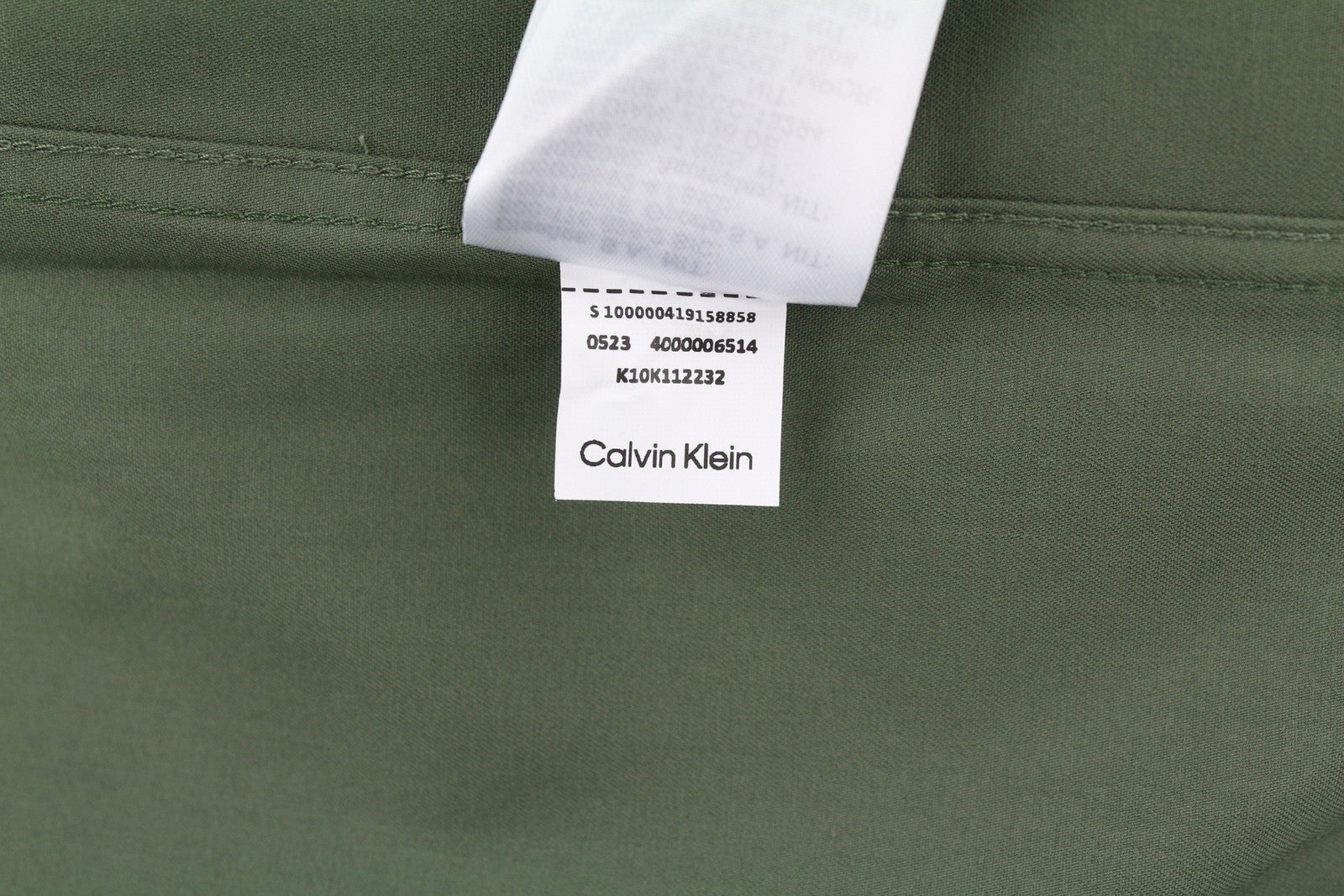 CALVIN KLEIN Minimal Twill Men Shirt L Green Patch Pocket Overshirt