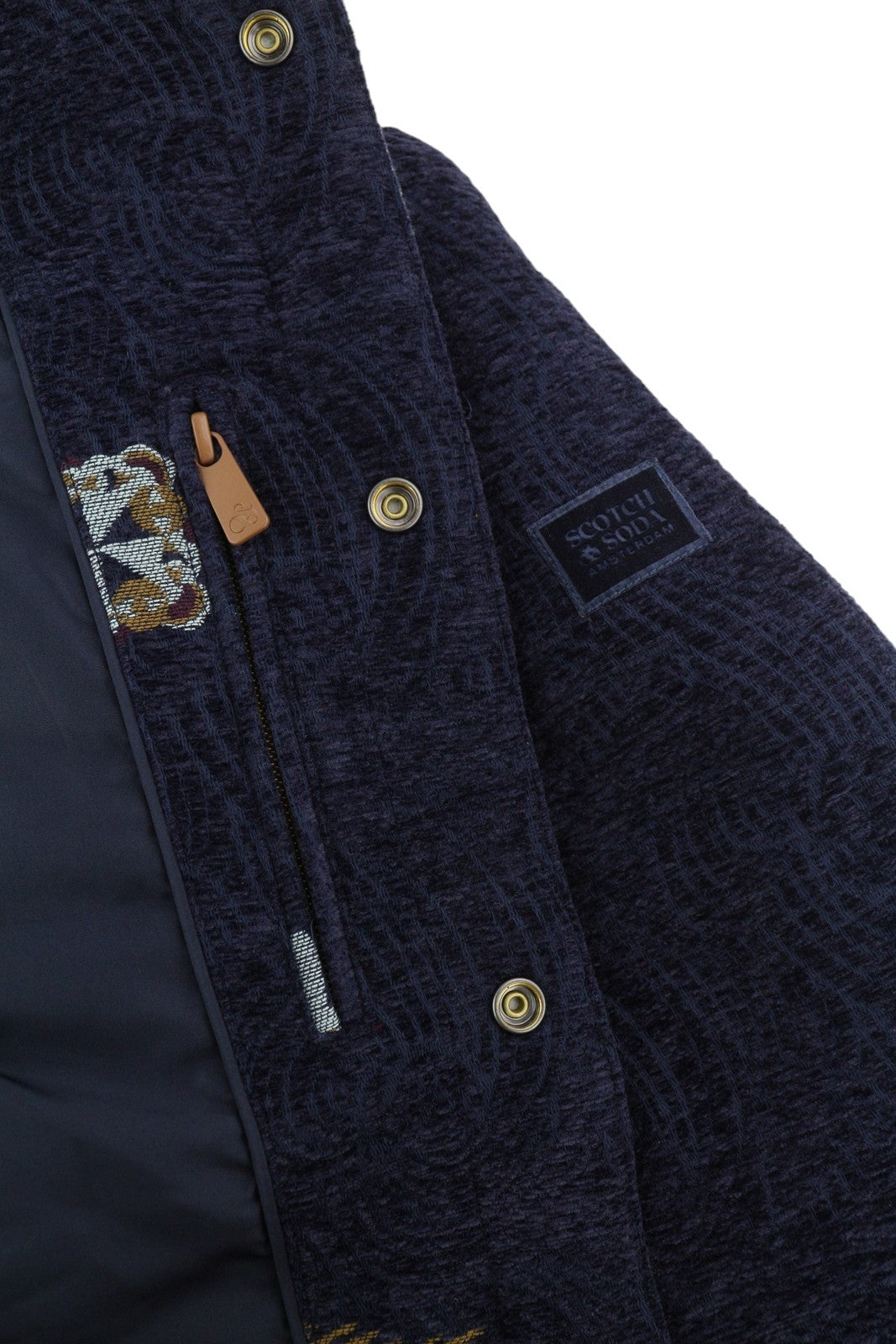 SCOTCH & SODA Swirl Poetry Trucker Men Jacket M Dark Blue JACQUARD RRP260