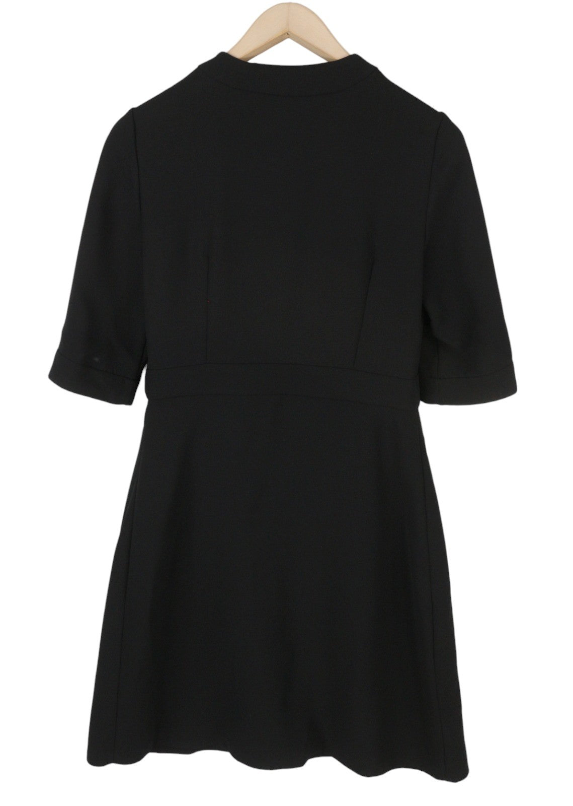 CLAUDIE PIERLOT Rasima Women Dress 38 S Black Crossover Flared Cut RRP225