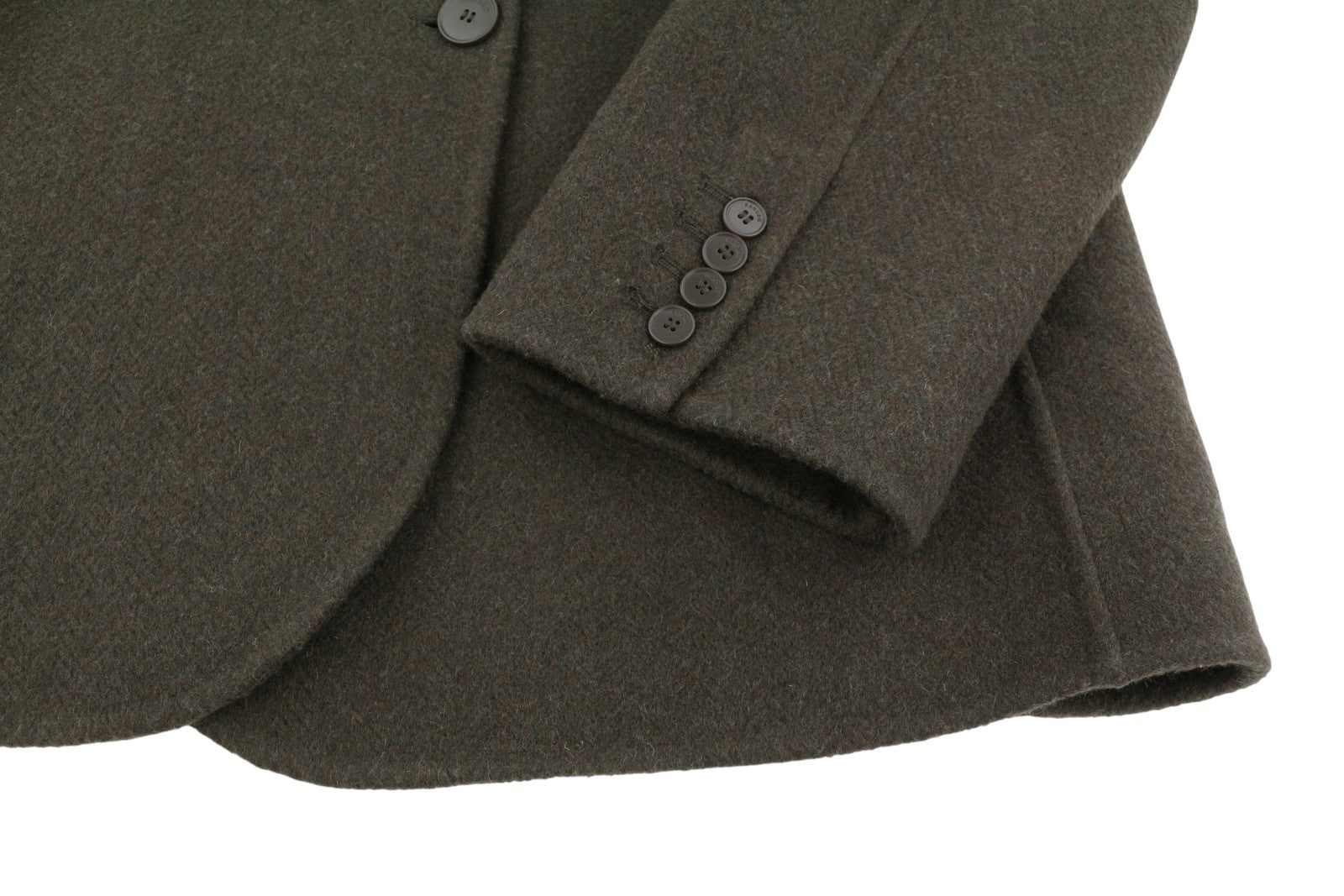 SANDRO Fisher Women Coat 38 M Khaki Wool Blend Tailored Collar Oversized RRP445