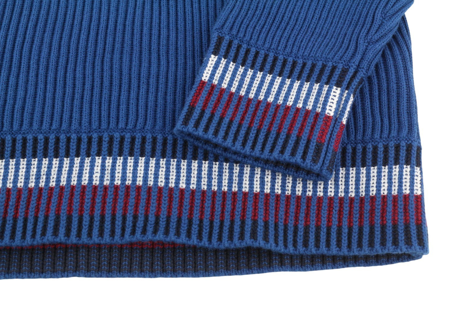 TOMMY HILFIGER Shadow Gs Rib Zip Men Jumper S Blue High Neck Knit