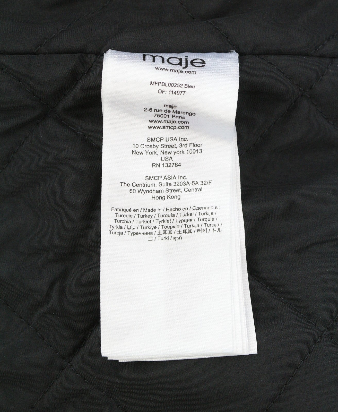 MAJE Bergamo Women Jacket 40 L Blue Button-Up Check Faux Underlay Trucker RRP295