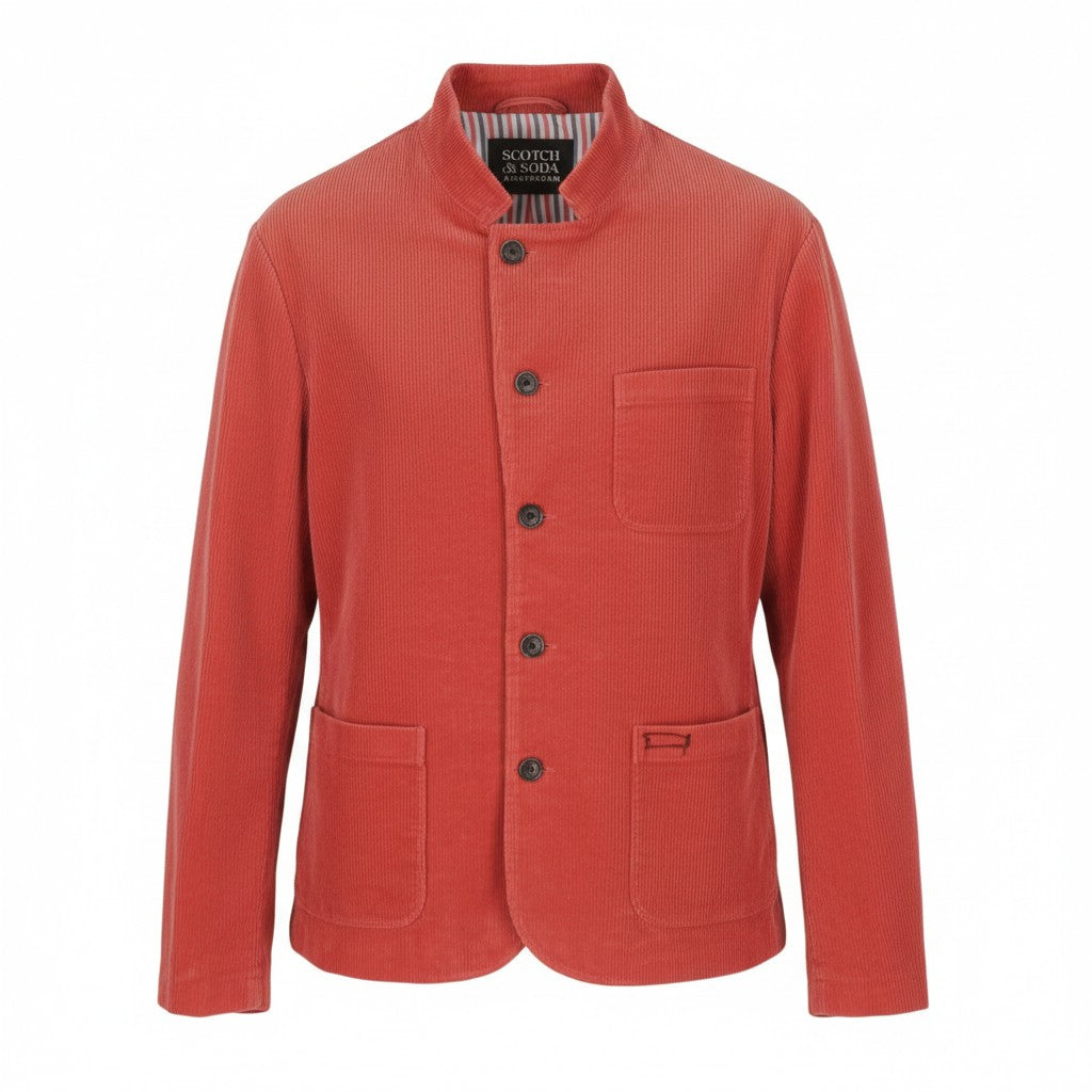 SCOTCH & SODA Men Blazer M Red Corduroy Button-Up Half Lined