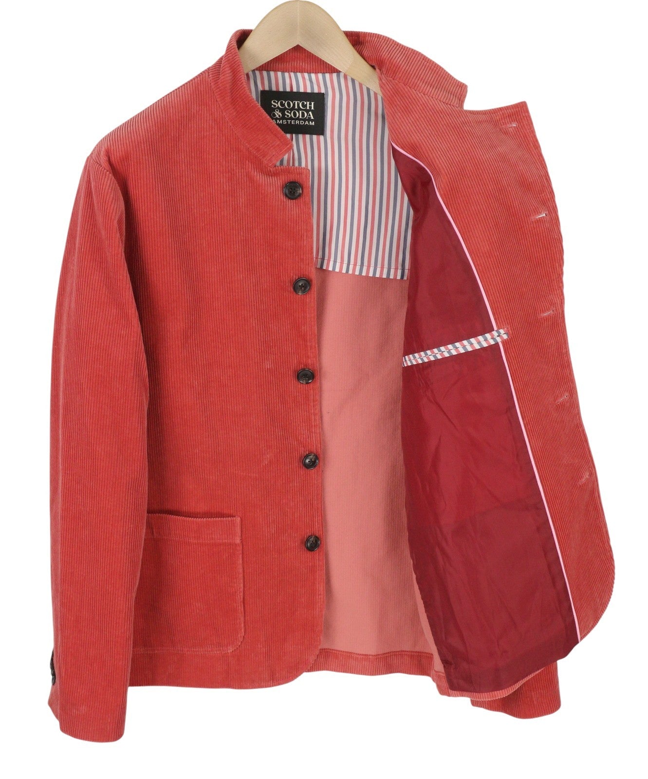 SCOTCH & SODA Men Blazer M Red Corduroy Button-Up Half Lined
