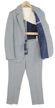 GANT Geo Jersey Women Suit EU36 Grey Pattern Notch 2in1