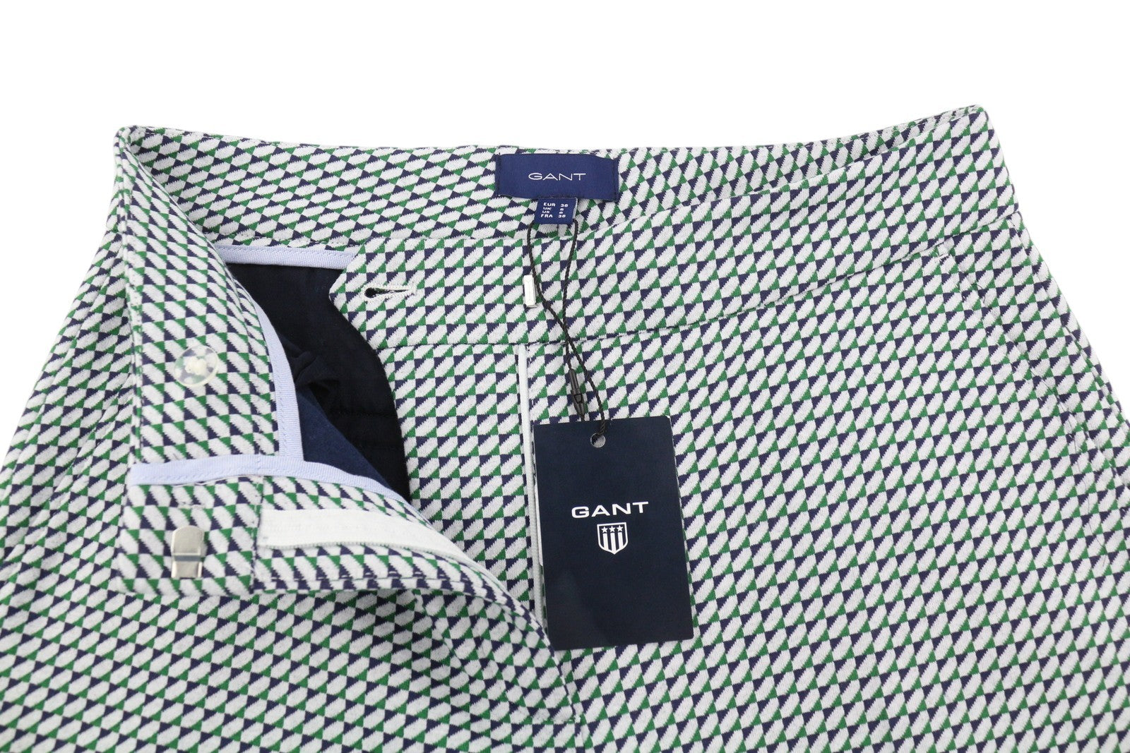 GANT Geo Jersey Women Suit EU36 Grey Pattern Notch 2in1