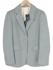 GANT Geo Jersey Women Blazer EU34 Pattern Notch Lapel Button