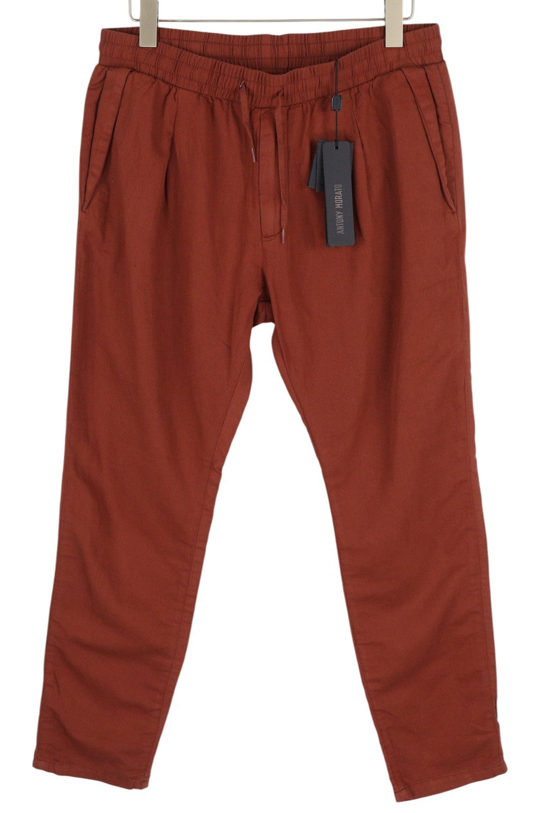 ANTONY MORATO Men Suit L Burgundy Slim Linen Notch 2in1