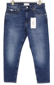 CALVIN KLEIN Dad Men Jeans W30 Blue Faded Cropped Taper Denim