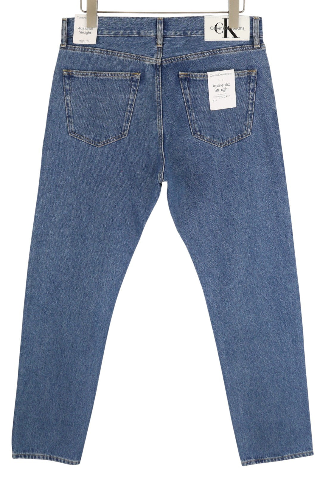 CALVIN KLEIN Authentic Straight Men Jeans W32/L32 Blue Denim