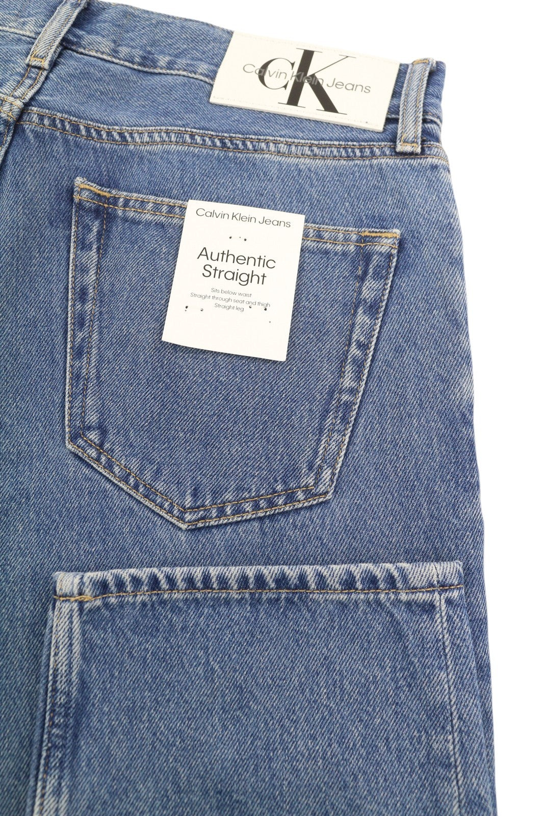 CALVIN KLEIN Authentic Straight Men Jeans W32/L32 Blue Denim