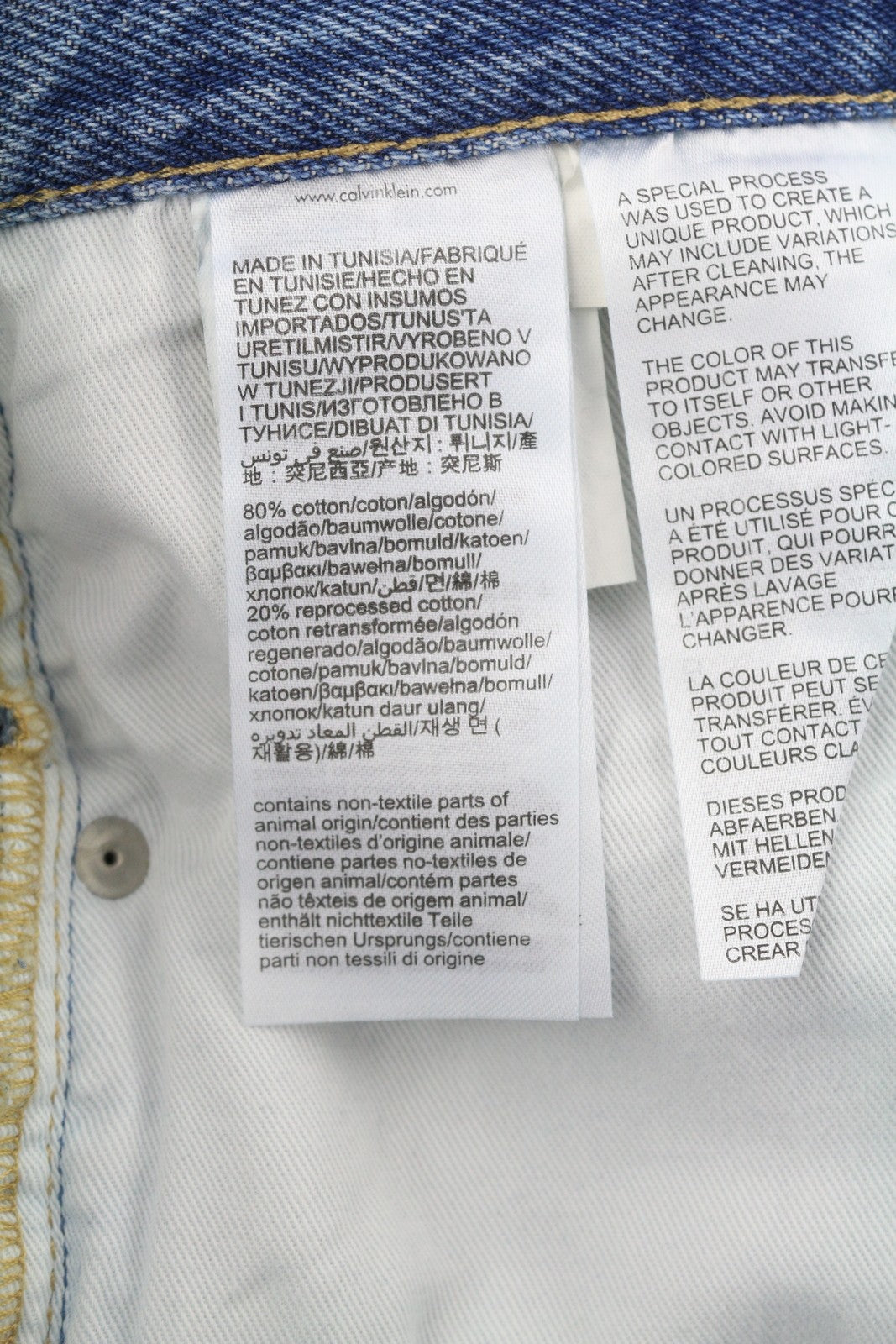 CALVIN KLEIN Authentic Straight Men Jeans W32/L32 Blue Denim