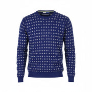 SCOTCH & SODA Men Jumper M Blue All-Over Logo Print Tight-Knit Cotton Pull On