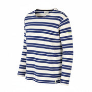 SCOTCH & SODA Men T-Shirt M White Striped Cotton Crew Neck Long Sleeve Pull On