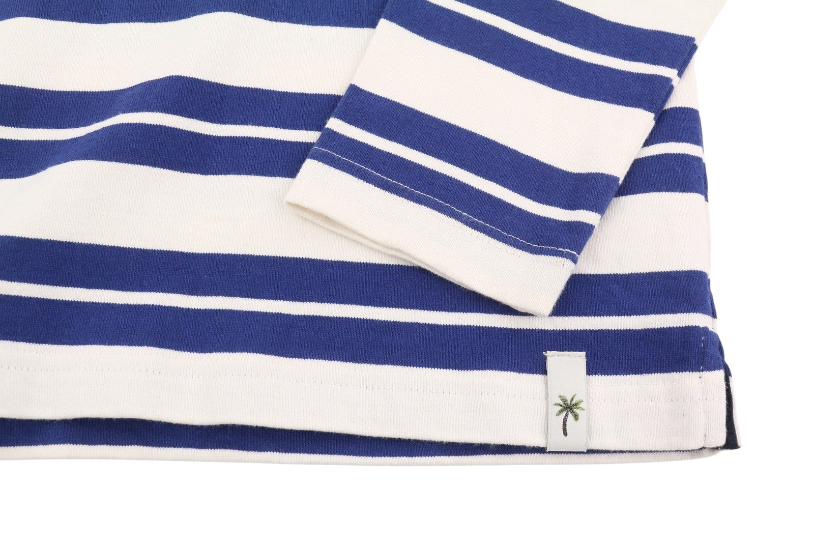 SCOTCH & SODA Men T-Shirt M White Striped Cotton Crew Neck Long Sleeve Pull On