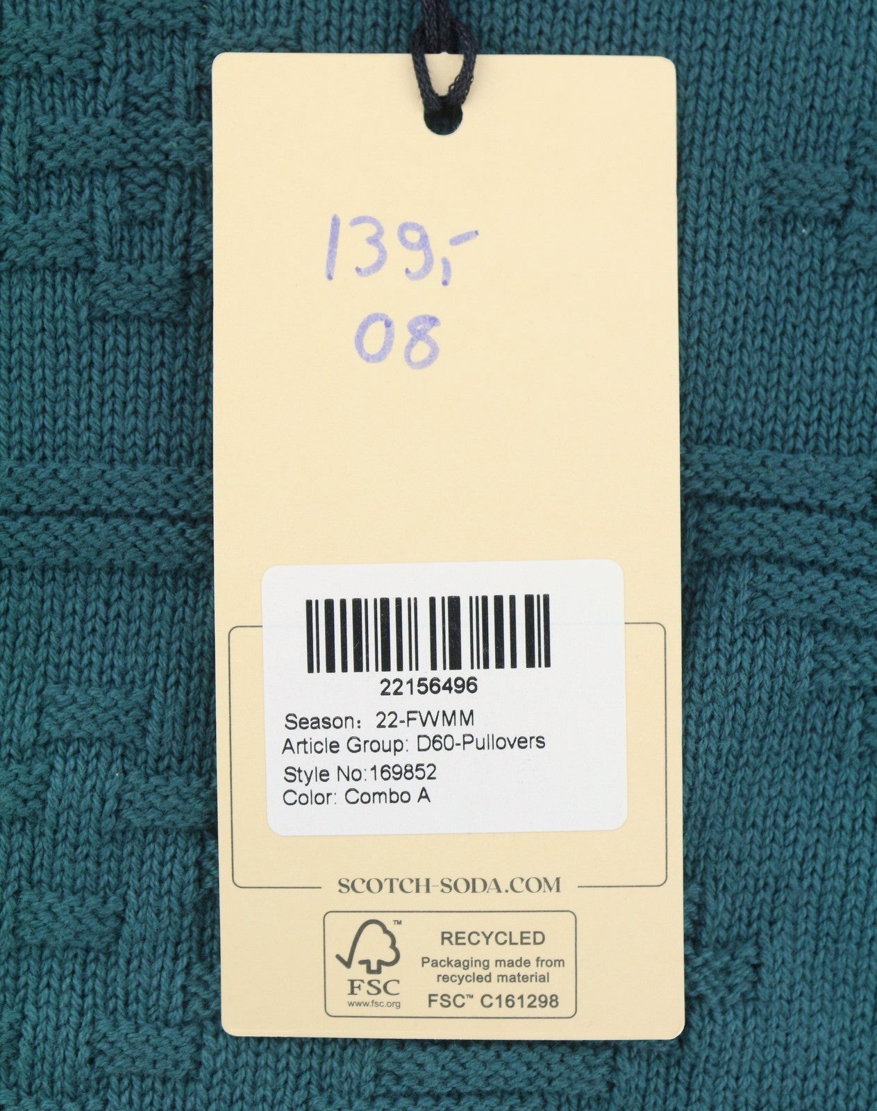 SCOTCH & SODA Men Jumper M Blue Dip-Dye Effect Textured Knitted Pull On