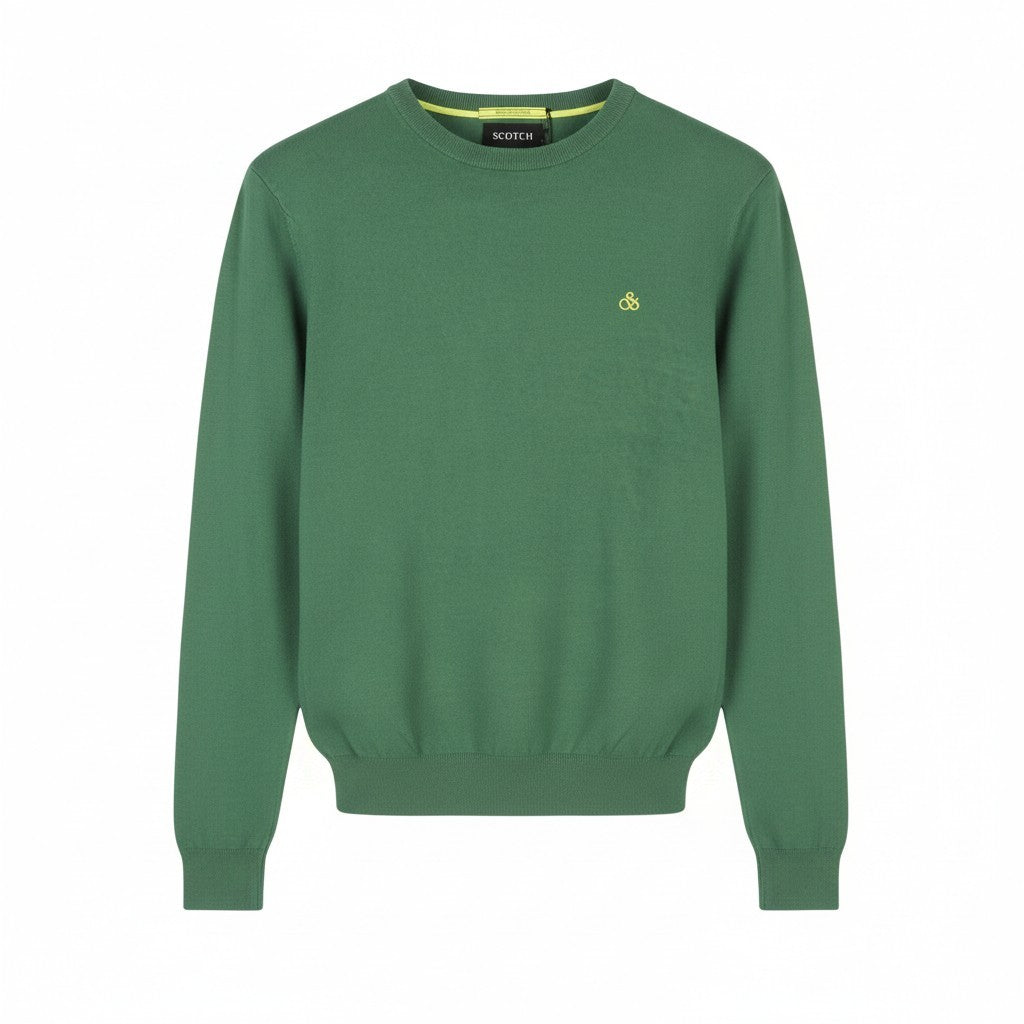 SCOTCH & SODA Men Jumper M Green Crew Neck Tight-Knit Pull On