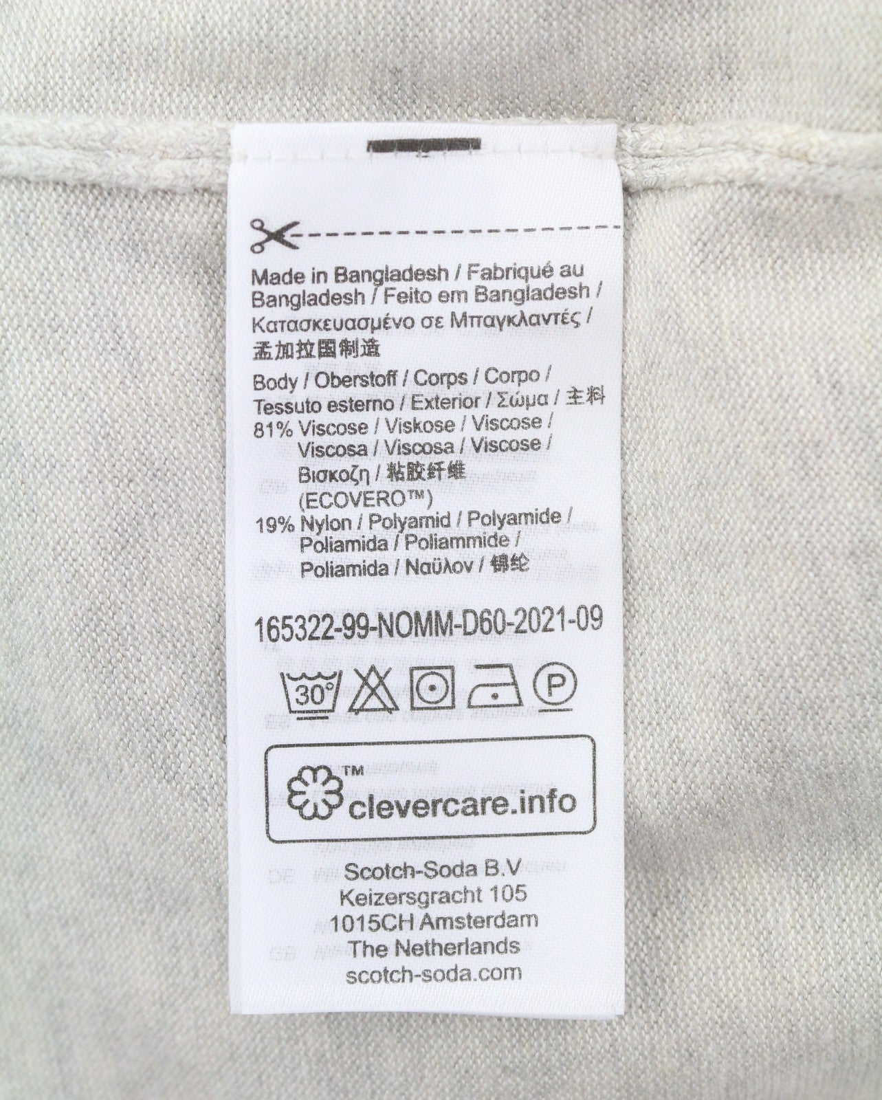 SCOTCH & SODA Men Jumper 2XL Grey Melange Tight-Knit Embroidered Pull On