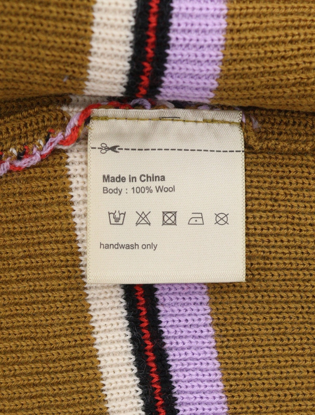 SCOTCH & SODA Men Jumper L Brown Striped Crew Neck Wool Tight-Knit Pull On