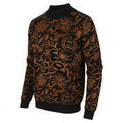 SCOTCH & SODA Men Jumper L Black Floral Pattern Tight-Knit Cotton Blend Pull On