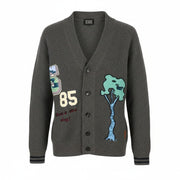 SCOTCH & SODA Men Jumper M Grey Melange Cotton Blend Knit Button-Up Cardigan