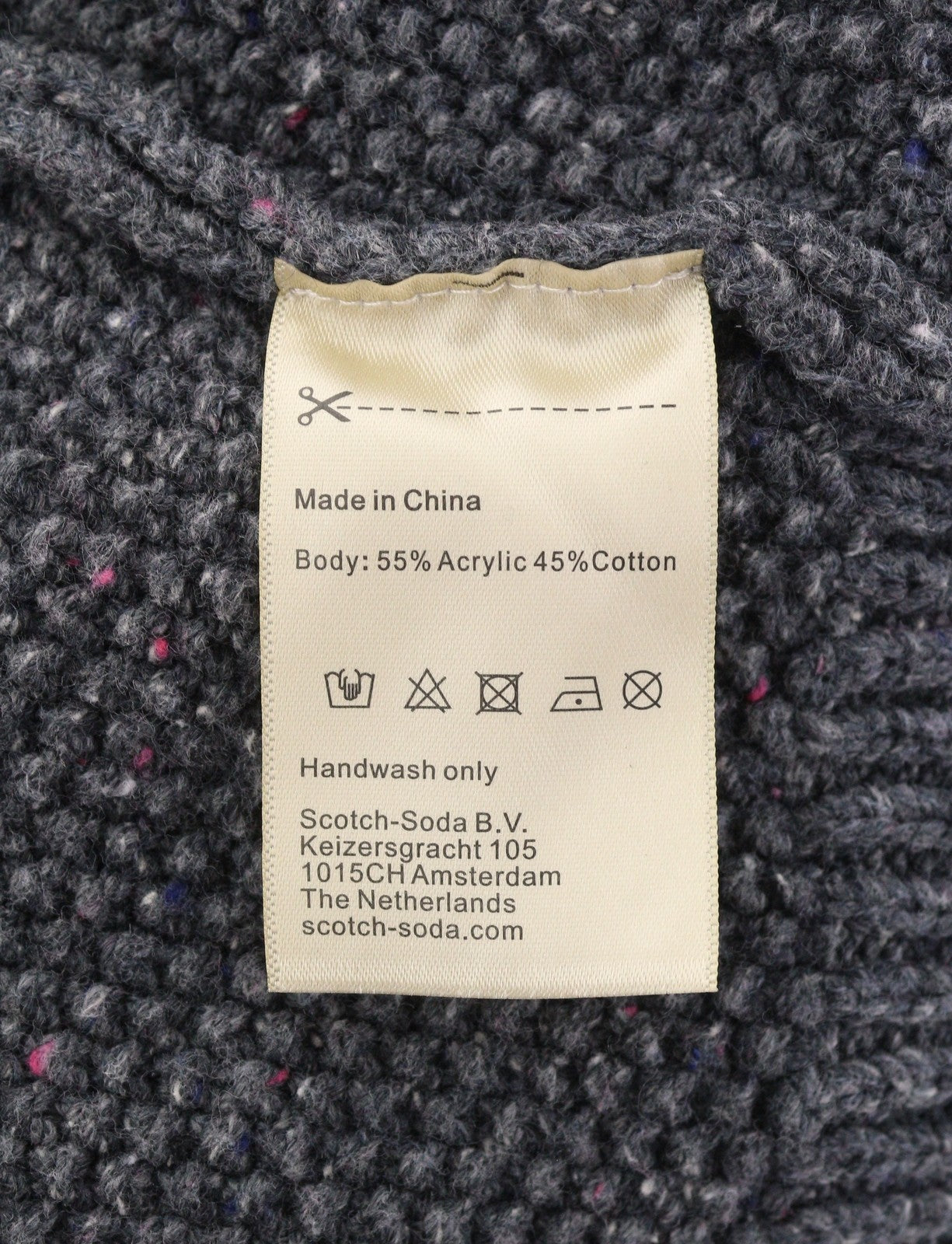 SCOTCH & SODA Men Jumper M Grey Melange Cotton Blend Knit Button-Up Cardigan