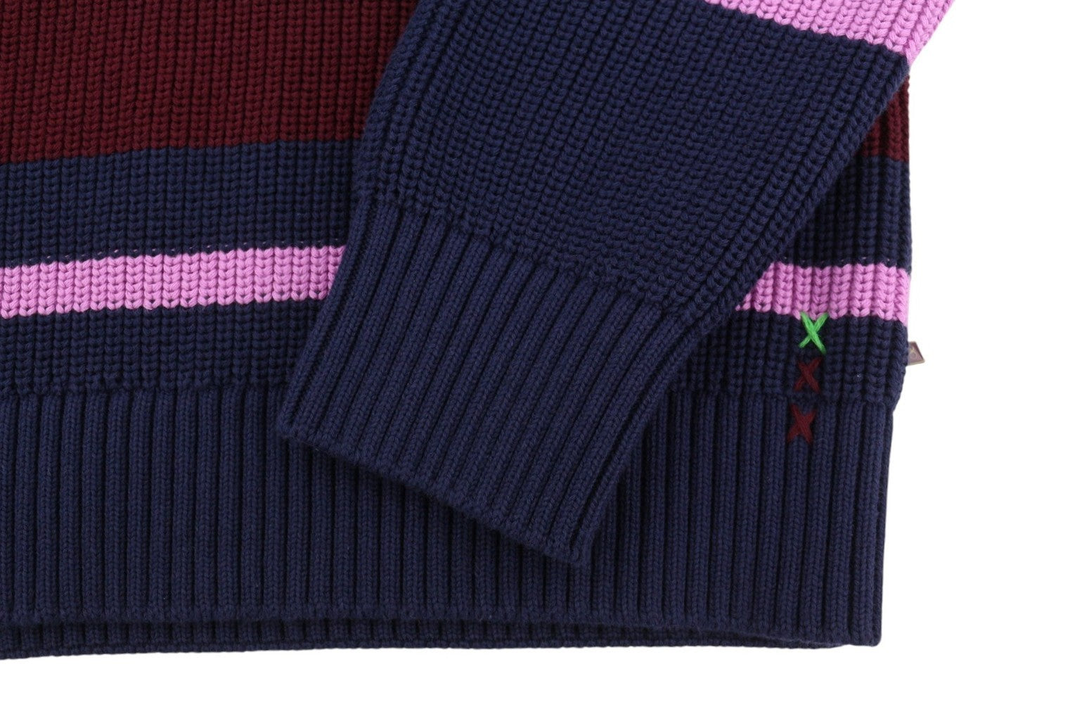 SCOTCH & SODA Men Jumper L Dark Blue Striped Tight-Knit V-Neck Pull On