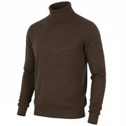 SCOTCH & SODA Men Jumper L Brown Melange High Neck Tight-Knit Pull On Sweater