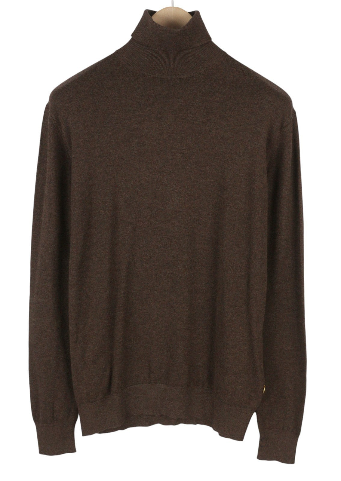 SCOTCH & SODA Men Jumper L Brown Melange High Neck Tight-Knit Pull On Sweater