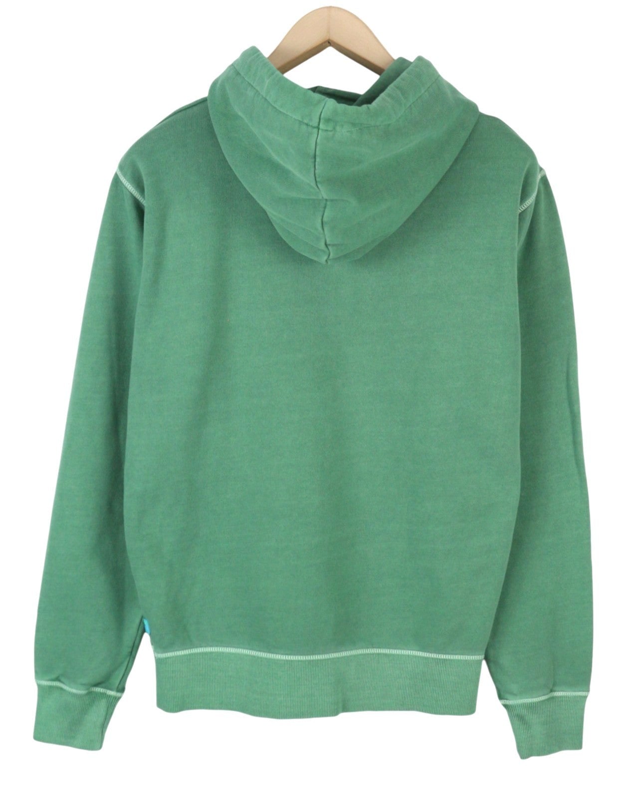 SCOTCH & SODA Men Hoodie M Preppy Green Faded Cotton Kangaroo Pocket Pull On